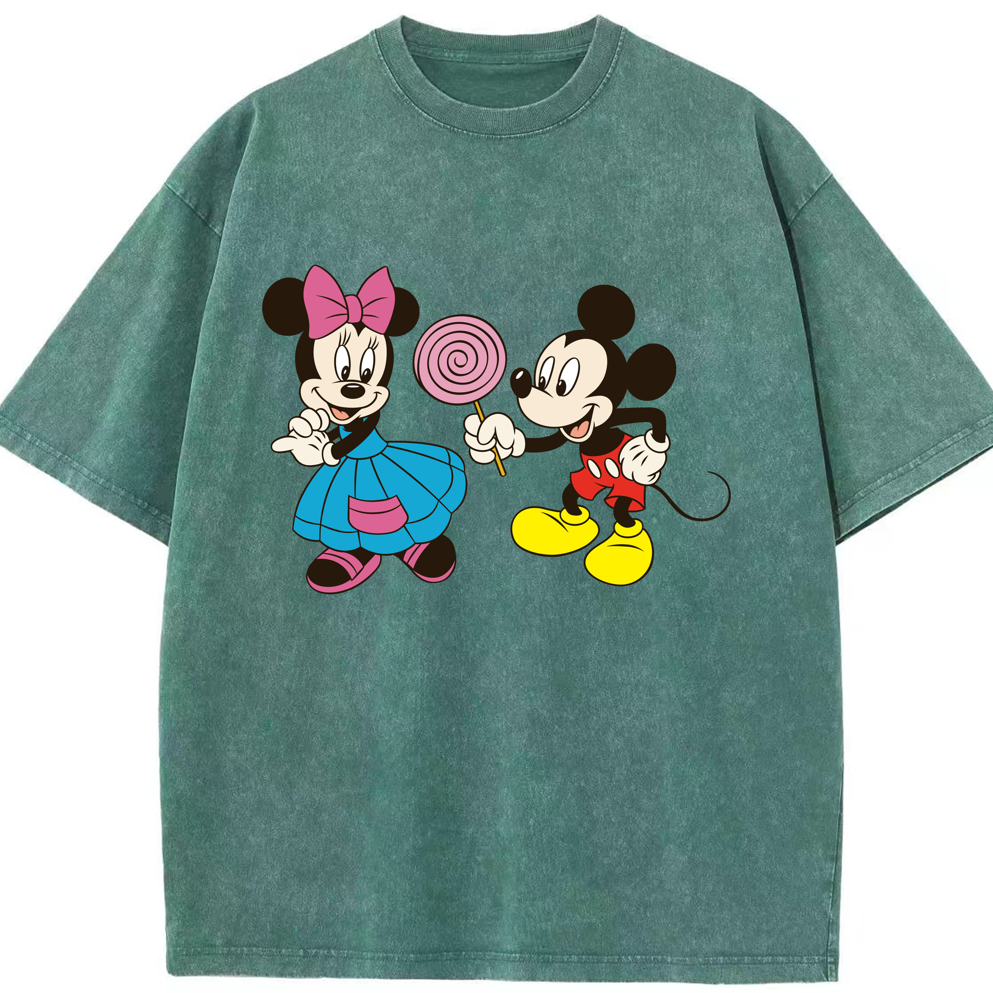 （画像用） ミッキーマウス Mickey Mouse 綿100% ヴィンテージ風 半袖Tシャツ（フロントプリント）